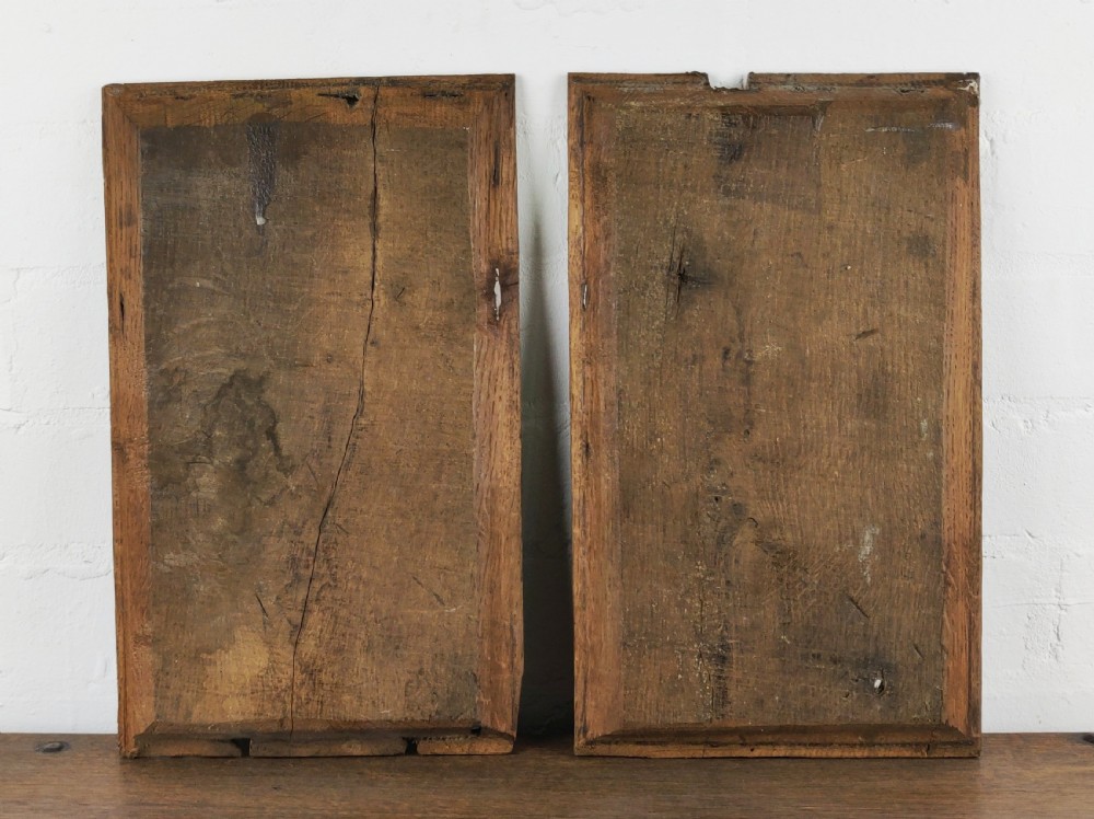 A pair of 16thC gothic oak panels. View II