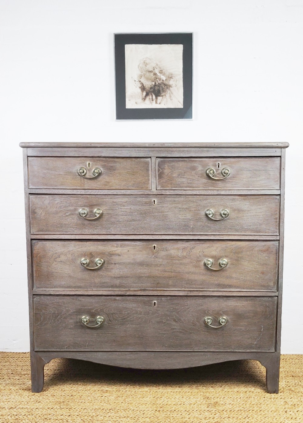 18th century limed chest of drawers.