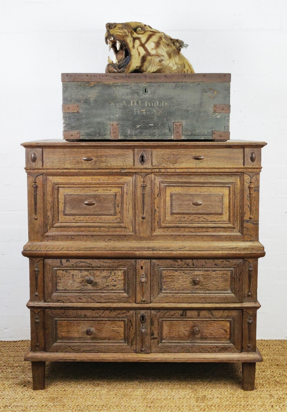 A 17th century box top chest of drawers.