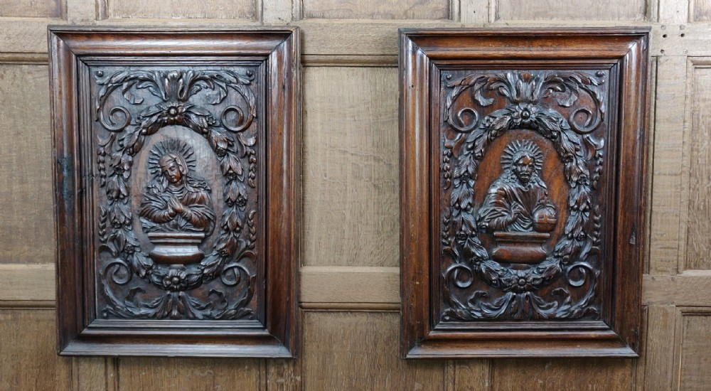 A fine pair of 17th century walnut panels