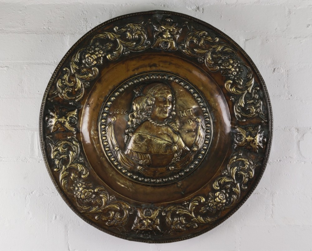 A superb 18th century copper Repoussé charger.