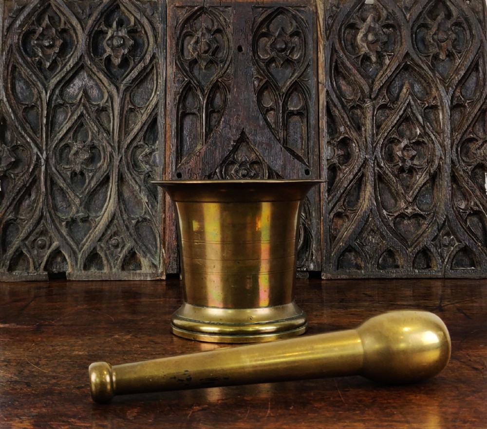 A 19th century bronze mortar and pestle 