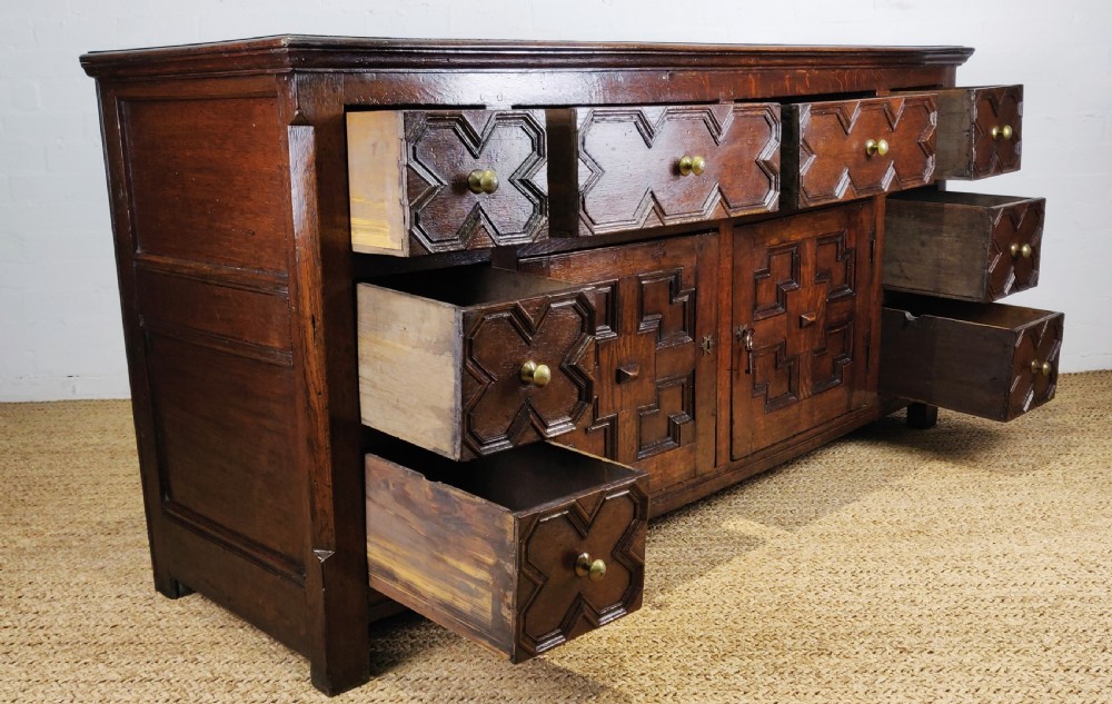 A handsome 17th century style dresser base.  View IV