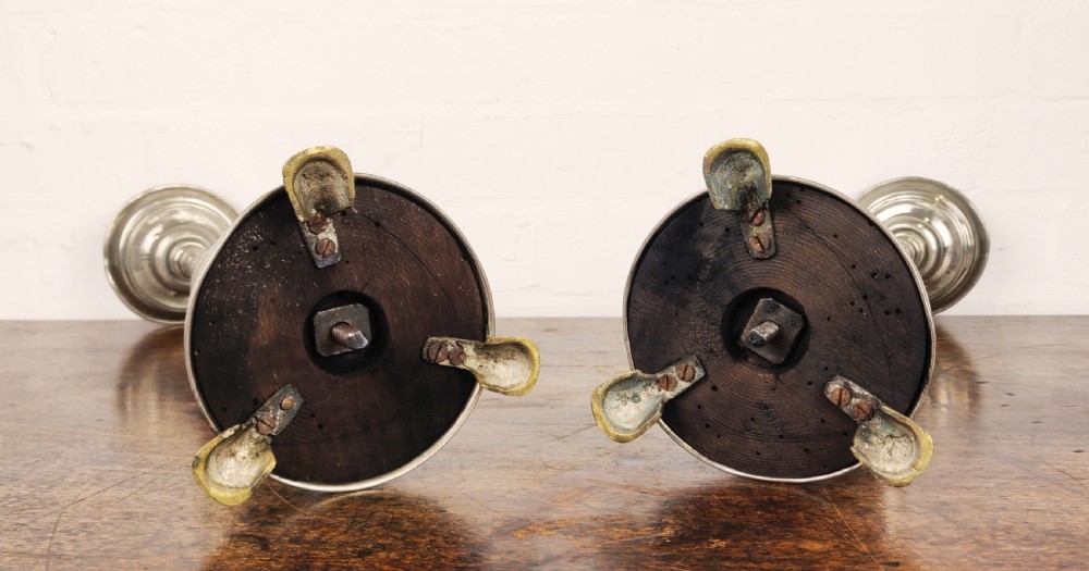 A large pair 19th century silver plated prickets  View III