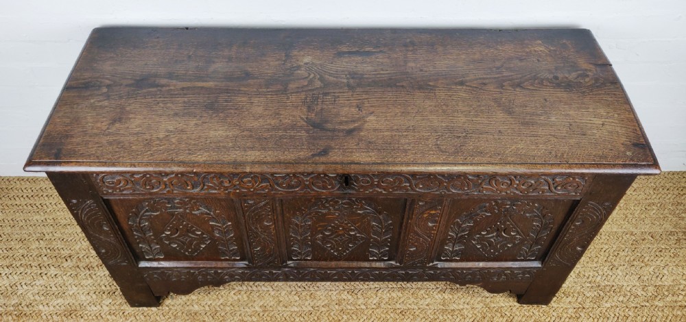 A 17th century carved coffer.  View III