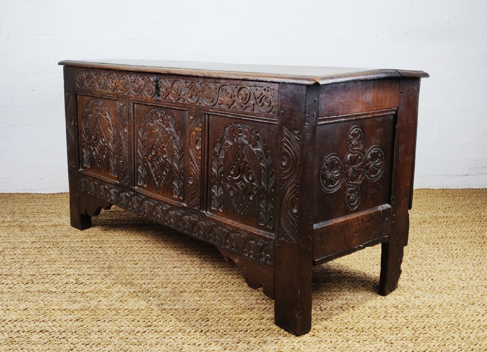 A 17th century carved coffer.  View VII