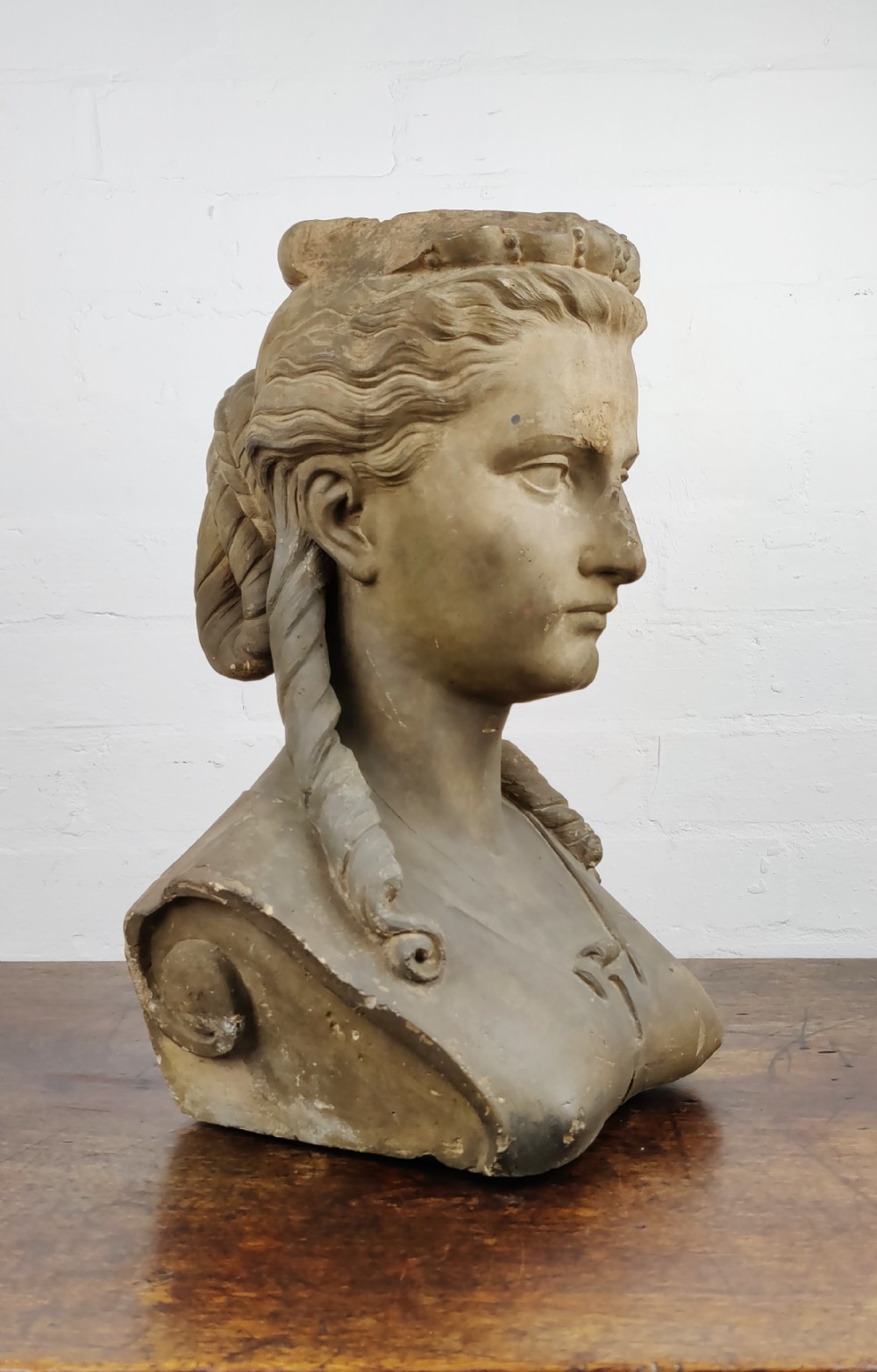 19th C terracotta bust of a woman