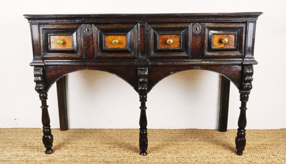 A rare small Charles II period dresser base C1680.  View III