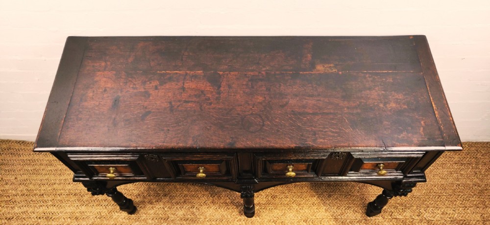 A rare small Charles II period dresser base C1680.  View XII