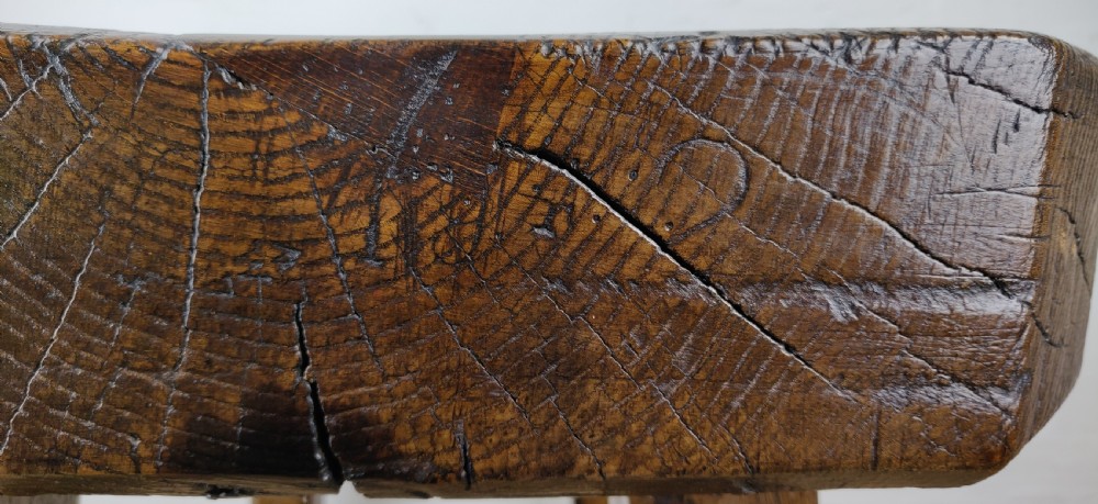 A fabulous 19th century elm butcher block.  View IX