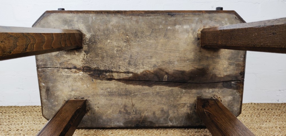 A fabulous 19th century elm butcher block.  View XII
