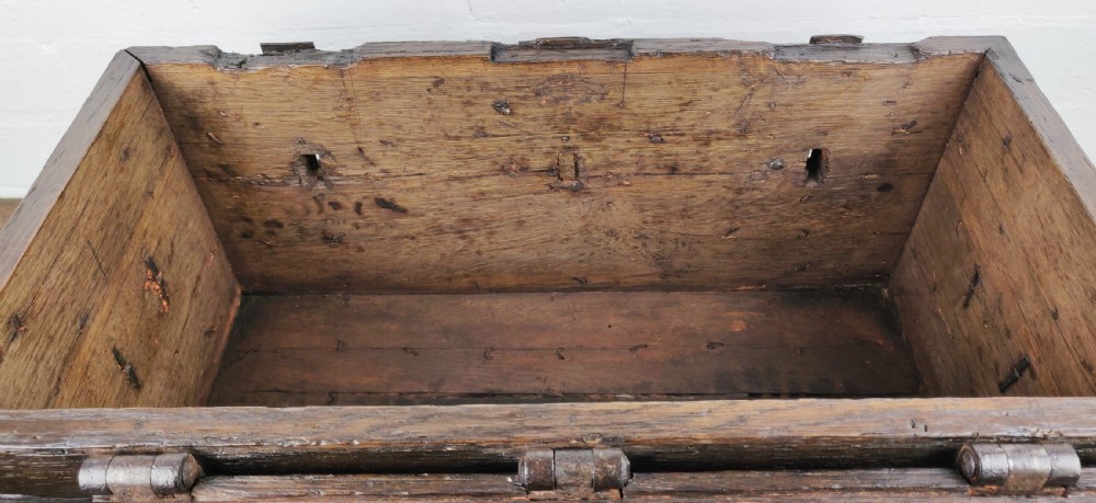 A fabulous late 16th century Iron bound collection chest. View XI