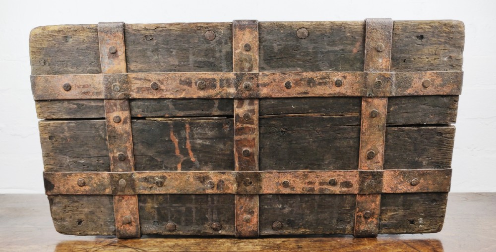 A fabulous late 16th century Iron bound collection chest. View XII