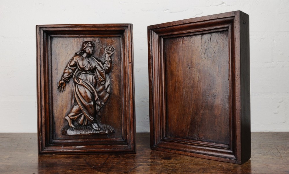 A pair of 17th century carved panels depicting Odysseus. View III