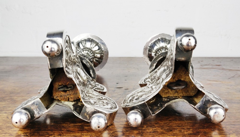 A fine pair of 18th century silvered prickets.  View VII