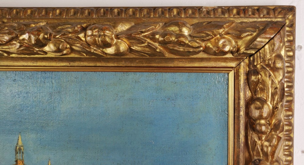 A superb early 18th century oil on canvas of Venice scenery.  View XII