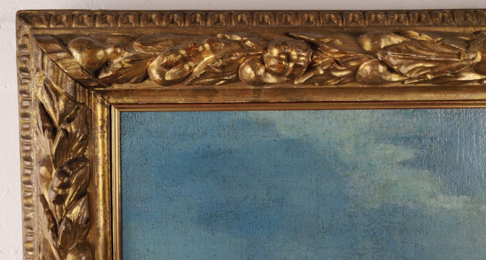 A superb early 18th century oil on canvas of Venice scenery.  View XIII