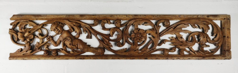 A fine 17th century carved oak fragment.