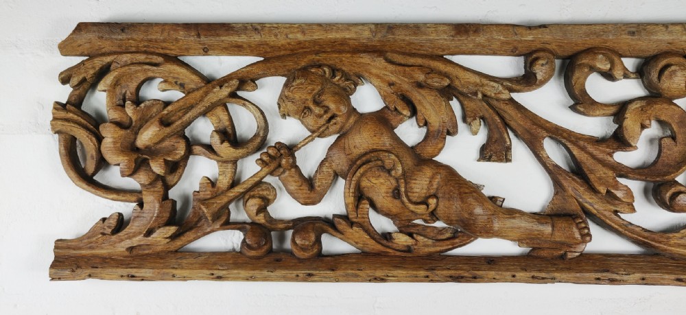 A fine 17th century carved oak fragment. View II