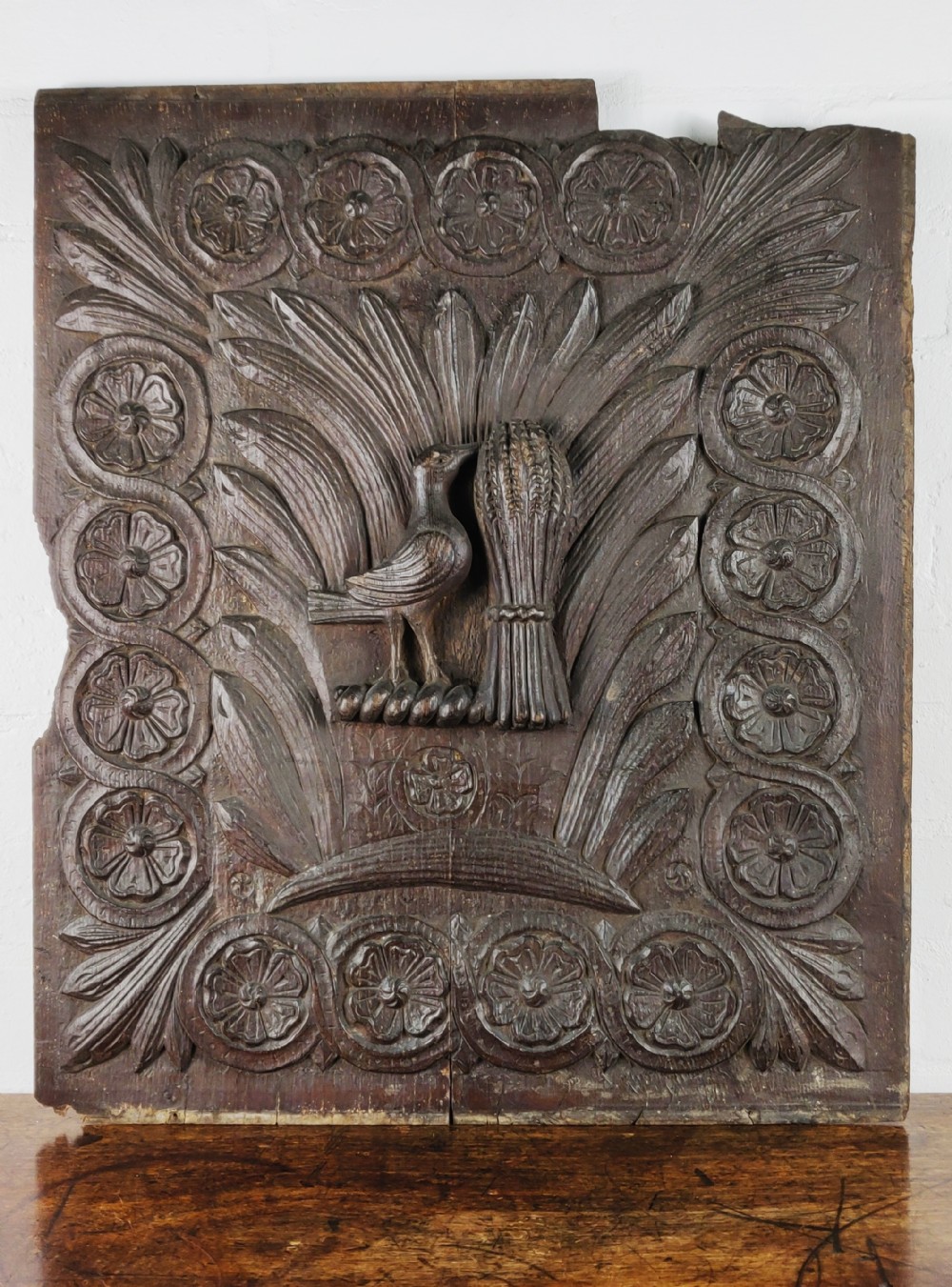 An oversized 17th century English oak panel. 