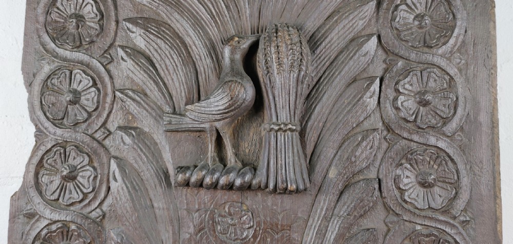 An oversized 17th century English oak panel.  View II