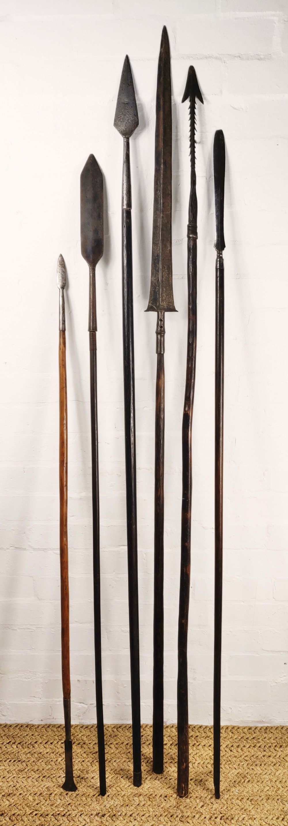 A selection of six 17th- 18thC Spears
