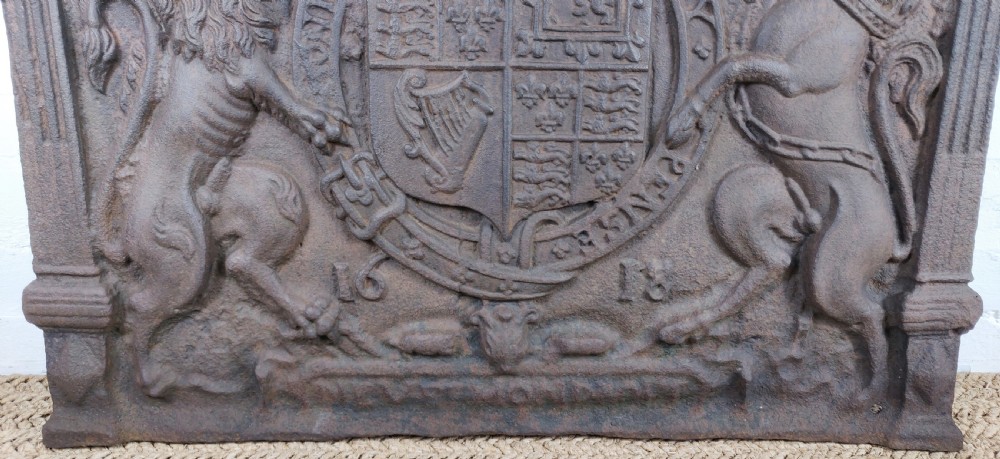 A Superb 17th century James 1st armorial fireback.  View V