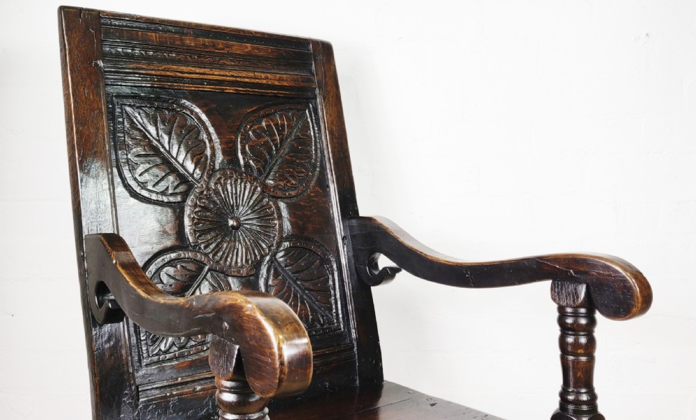 A 17th century 'Somerset' Wainscot chair.  View II