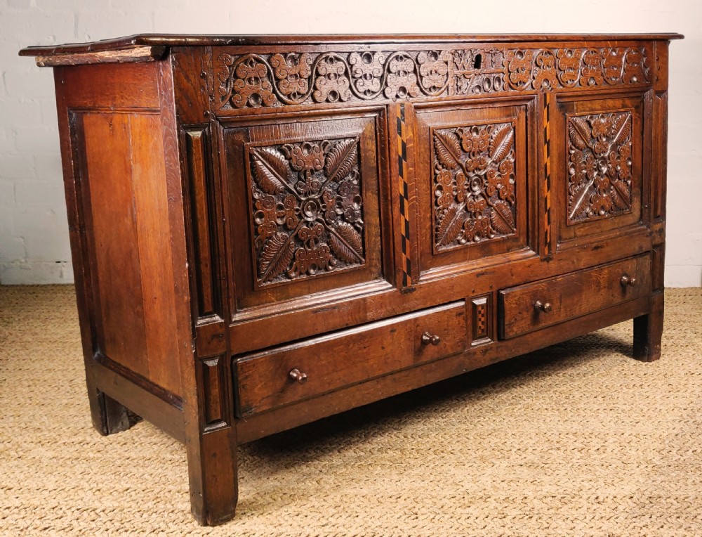 A superb early 18th century mule chest.  View III