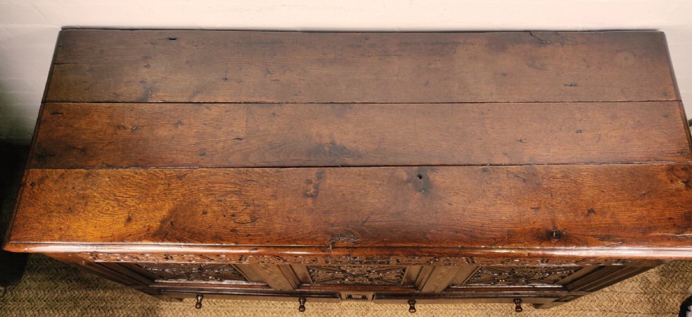 A superb early 18th century mule chest.  View VII