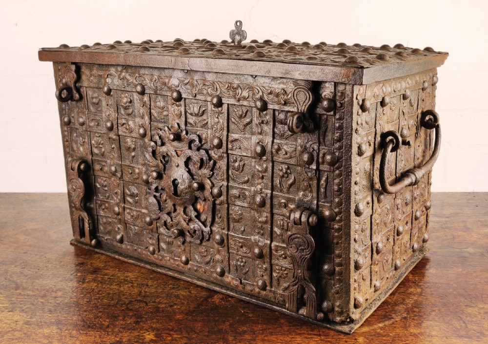 An elaborate 16th century Nuremberg chest. 