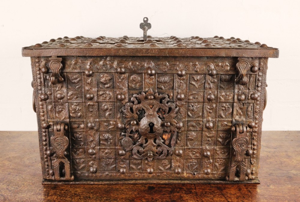 An elaborate 16th century Nuremberg chest.  View II