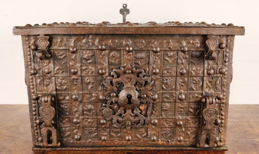 An elaborate 16th century Nuremberg chest.  View III