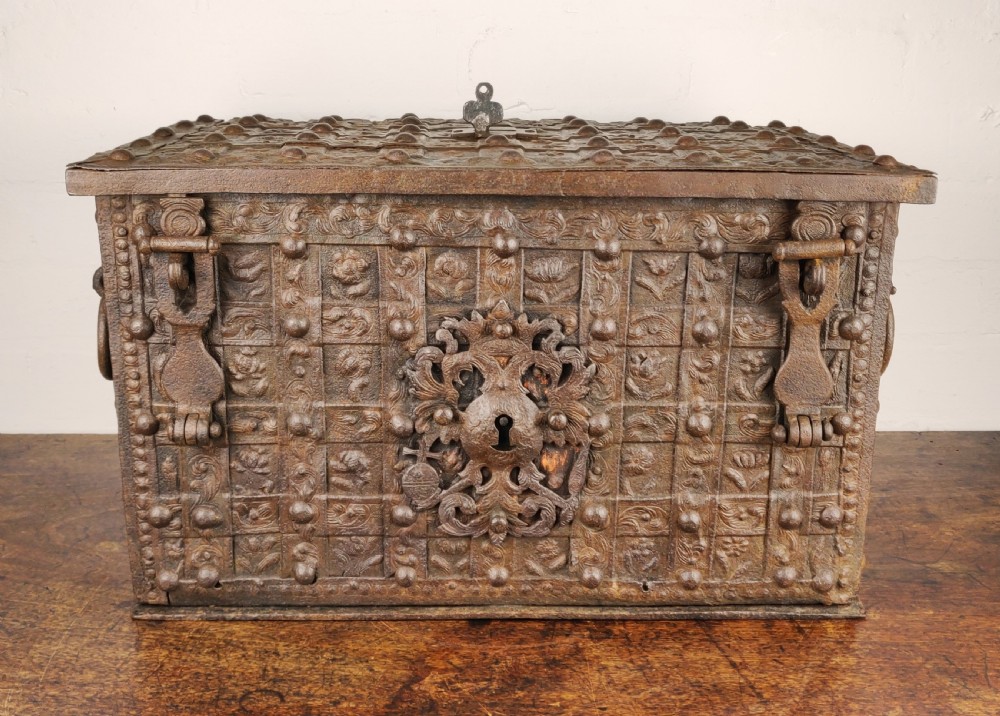 An elaborate 16th century Nuremberg chest.  View XV