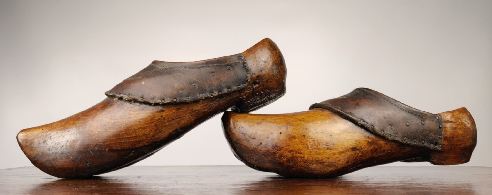 A Rare and large pair of 19th century Dutch clogs.  View III
