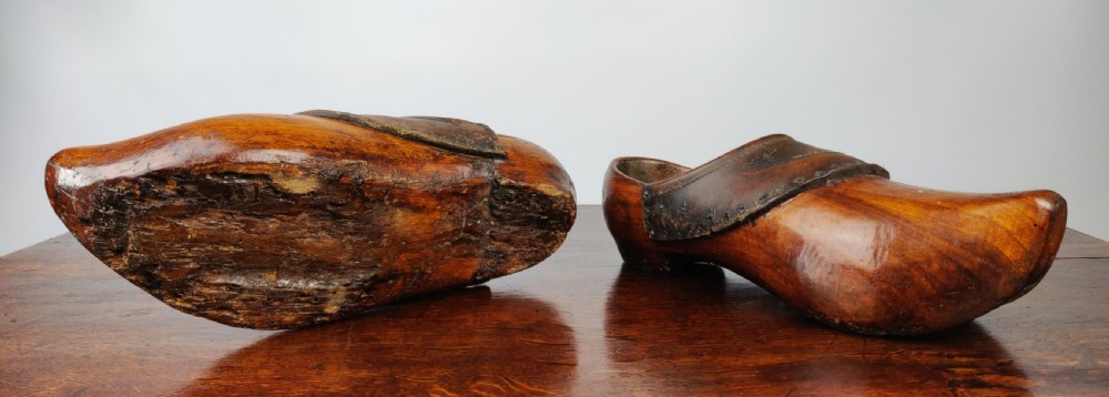 A Rare and large pair of 19th century Dutch clogs.  View V