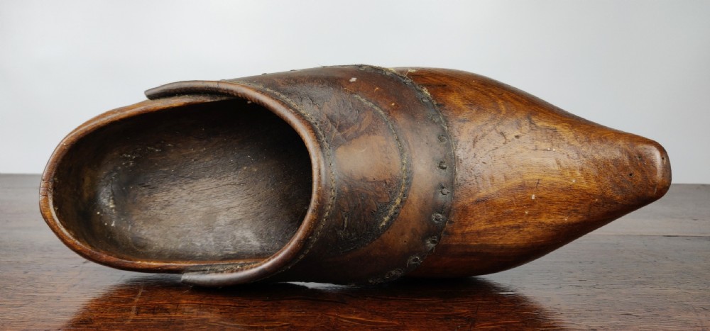 A Rare and large pair of 19th century Dutch clogs.  View VIII