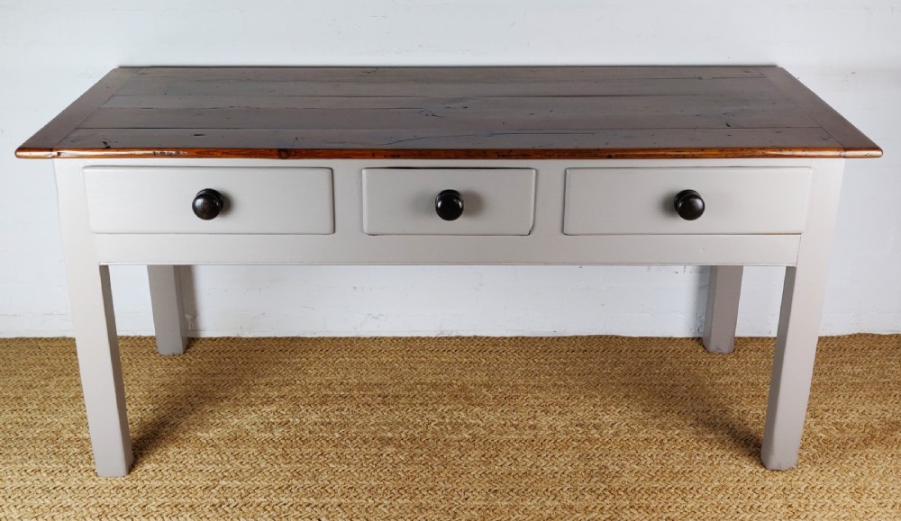 A 19th century country kitchen table.  View V
