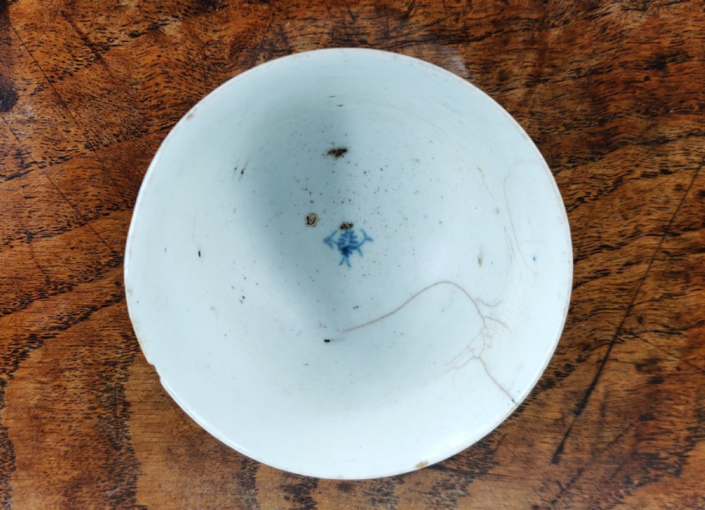 An early 18th century Chinese Delft tea bowl.  View VI
