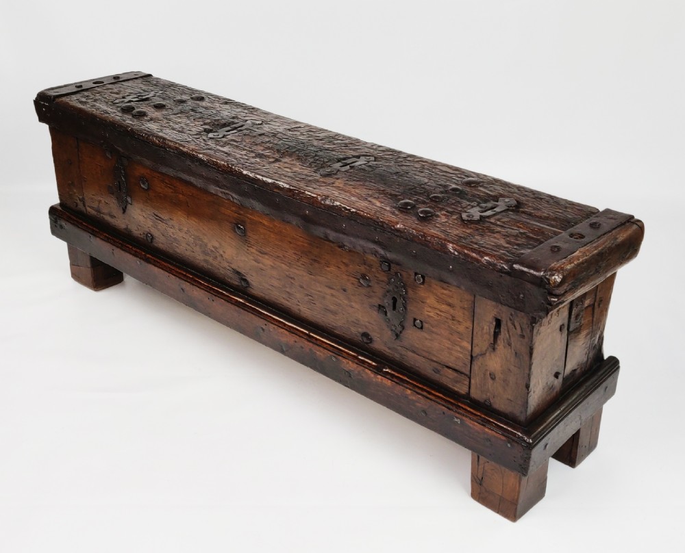 An early 16th century coin chest.  View III