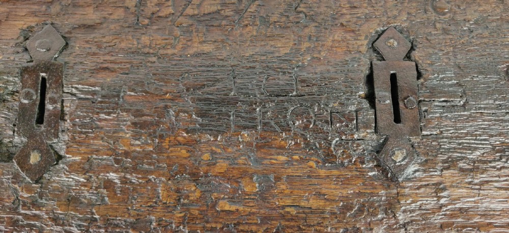 An early 16th century coin chest.  View V