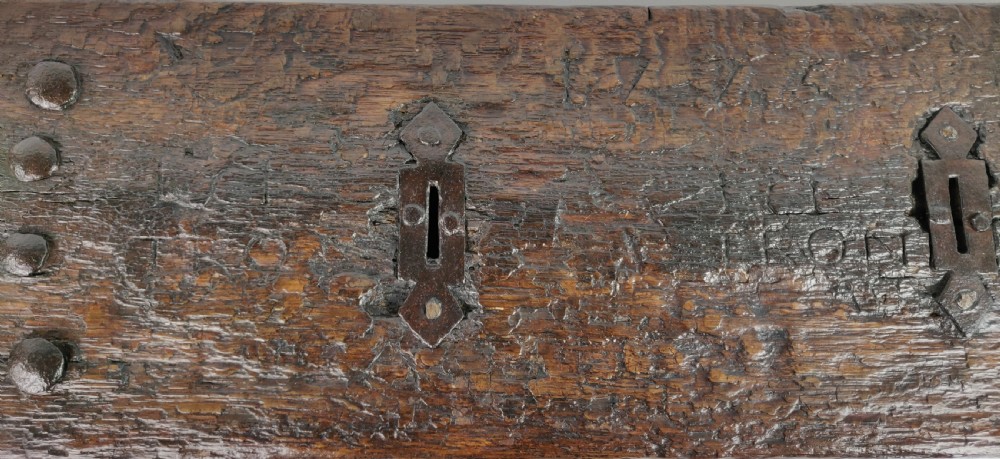 An early 16th century coin chest.  View VI