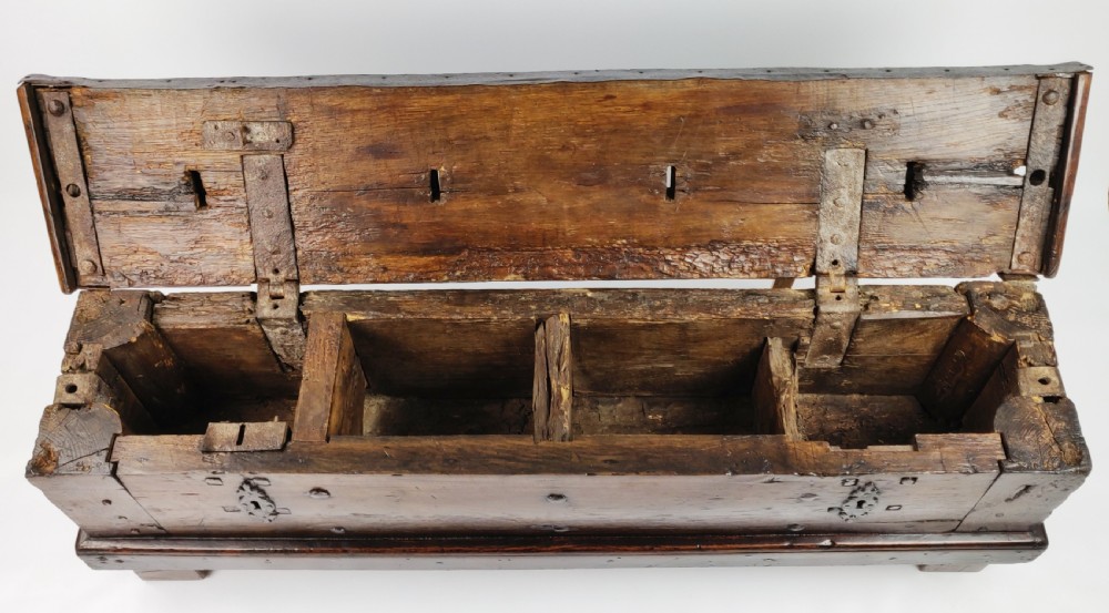 An early 16th century coin chest.  View XIII