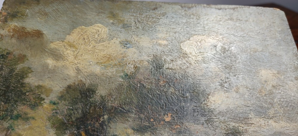 A late 18th century oil on panel in the manner of John  Constable.  View V
