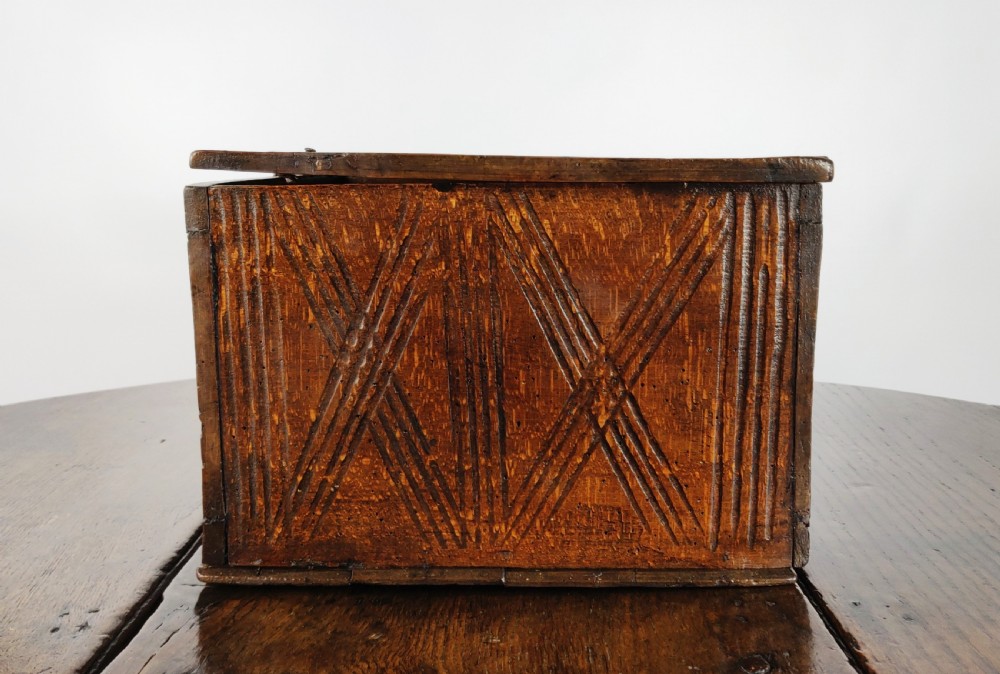 A late 17th - early 18th century carved box.  View III
