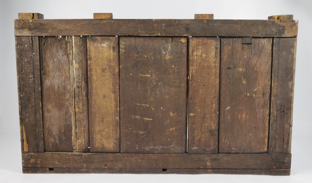 A large 17th century linenfold paneled section.  View V