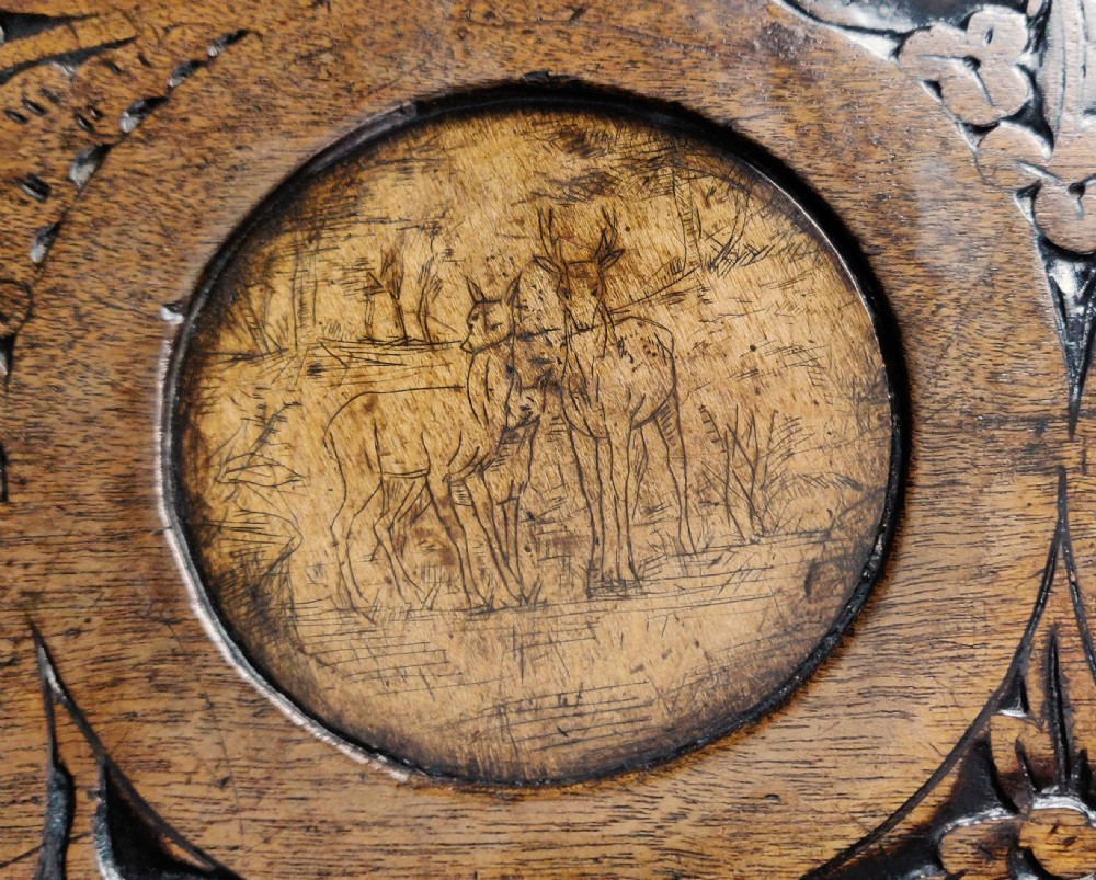 An unusual 18th century pen-work tea table.  View XI