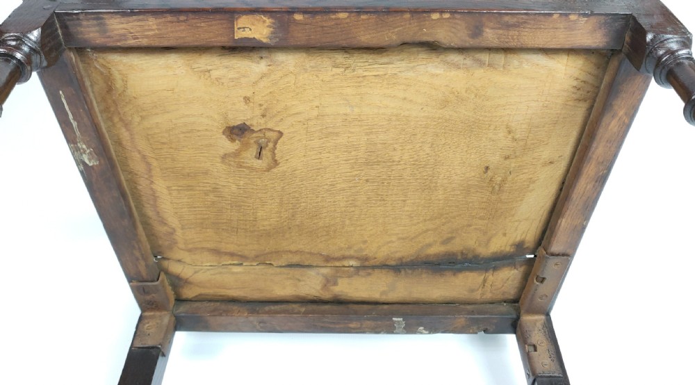 A rare 17th century Derbyshire wainscot chair.  View X