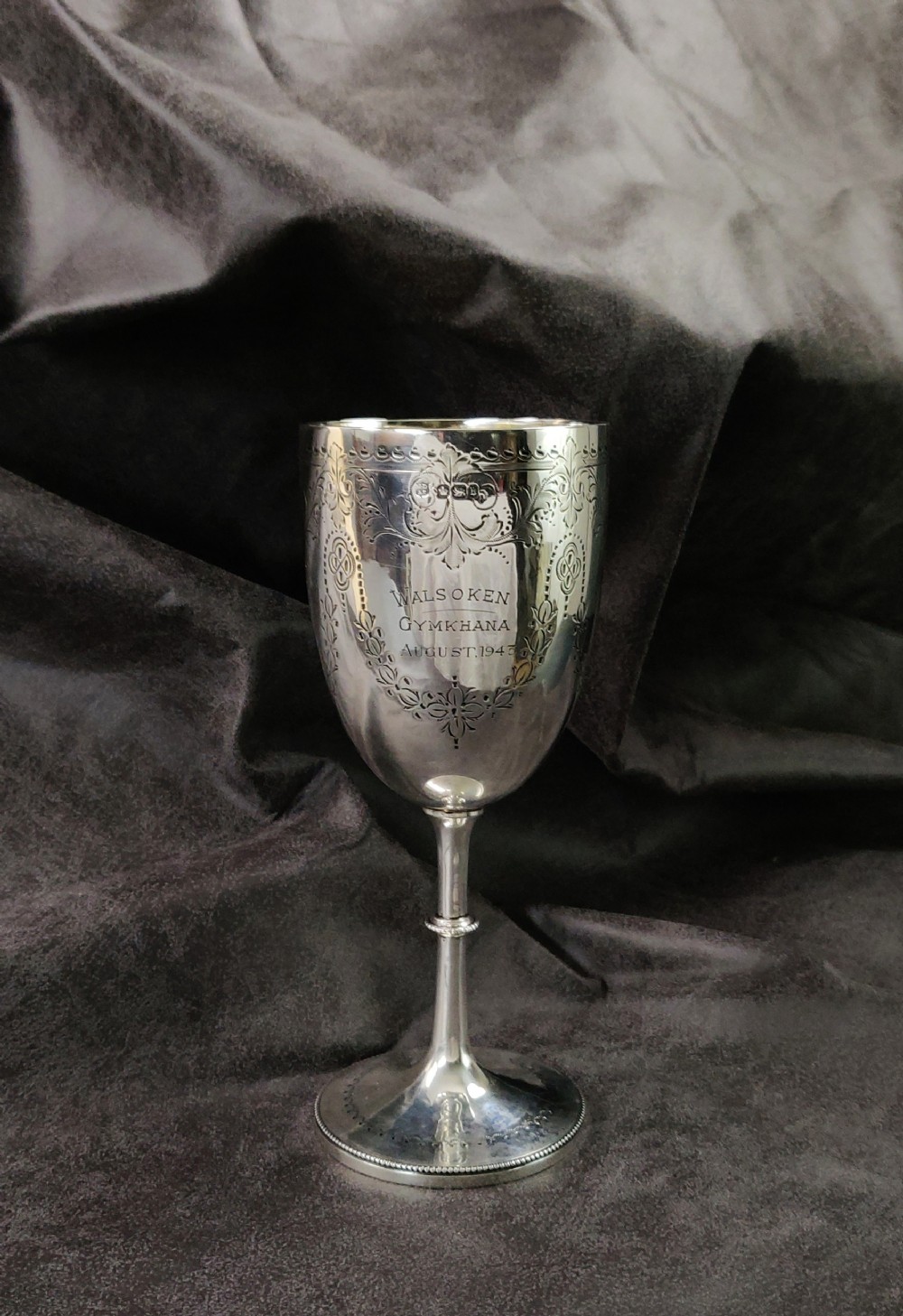 A late 19th century (Gymkhana) silver Chalice . 
