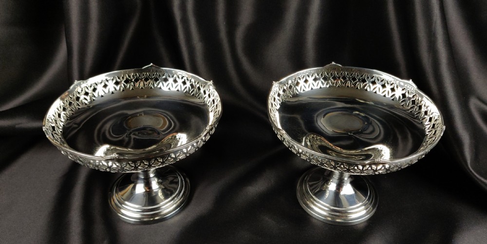 A pair of silver Bonbon dishes.  View II